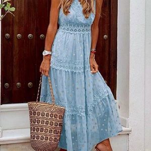 NWT Bikinishe polka dot chiffon dress.